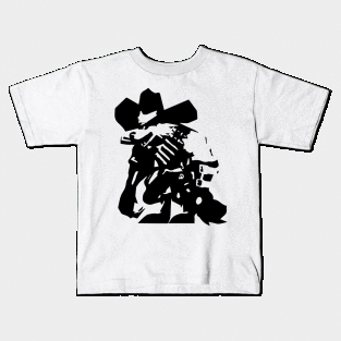 Werewolf (wild west outlaw) minimal silhouette white Kids T-Shirt